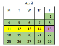 District School Academic Calendar for Hamilton County Adult High School for April 2022
