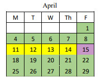 District School Academic Calendar for Red Bank High School for April 2022