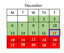 District School Academic Calendar for Chattanooga Middle Museum Magnet School for December 2021