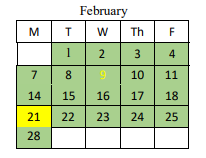 District School Academic Calendar for Red Bank High School for February 2022