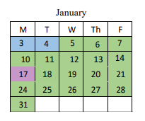 District School Academic Calendar for East Ridge Elementary School for January 2022