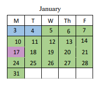 District School Academic Calendar for Clifton Hills Elementary for January 2022