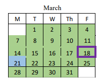 District School Academic Calendar for Sequoyah High School for March 2022