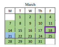 District School Academic Calendar for East Ridge Elementary School for March 2022