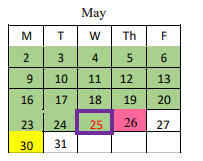 District School Academic Calendar for East Ridge Elementary School for May 2022