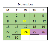District School Academic Calendar for East Brainerd Elementary for November 2021