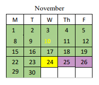 District School Academic Calendar for East Ridge Elementary School for November 2021