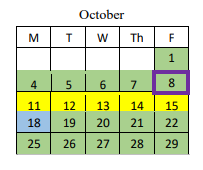 District School Academic Calendar for Central High School for October 2021