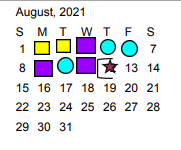 District School Academic Calendar for Hamshire-fannett High School for August 2021