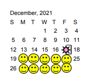 District School Academic Calendar for Hamshire-fannett Middle for December 2021