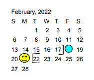 District School Academic Calendar for Hamshire-fannett High School for February 2022