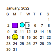 District School Academic Calendar for Hamshire-fannett Intermediate for January 2022