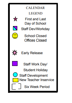 District School Academic Calendar Legend for Hamshire-fannett Elementary