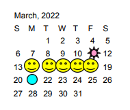 District School Academic Calendar for Hamshire-fannett Middle for March 2022