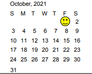 District School Academic Calendar for Hamshire-fannett Intermediate for October 2021