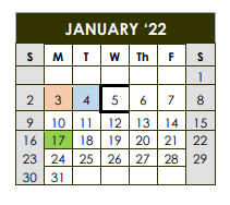 District School Academic Calendar for Gulf Coast High School for January 2022