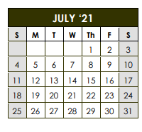 District School Academic Calendar for Gulf Coast High School for July 2021