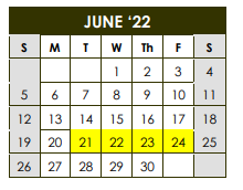 District School Academic Calendar for Gulf Coast High School for June 2022