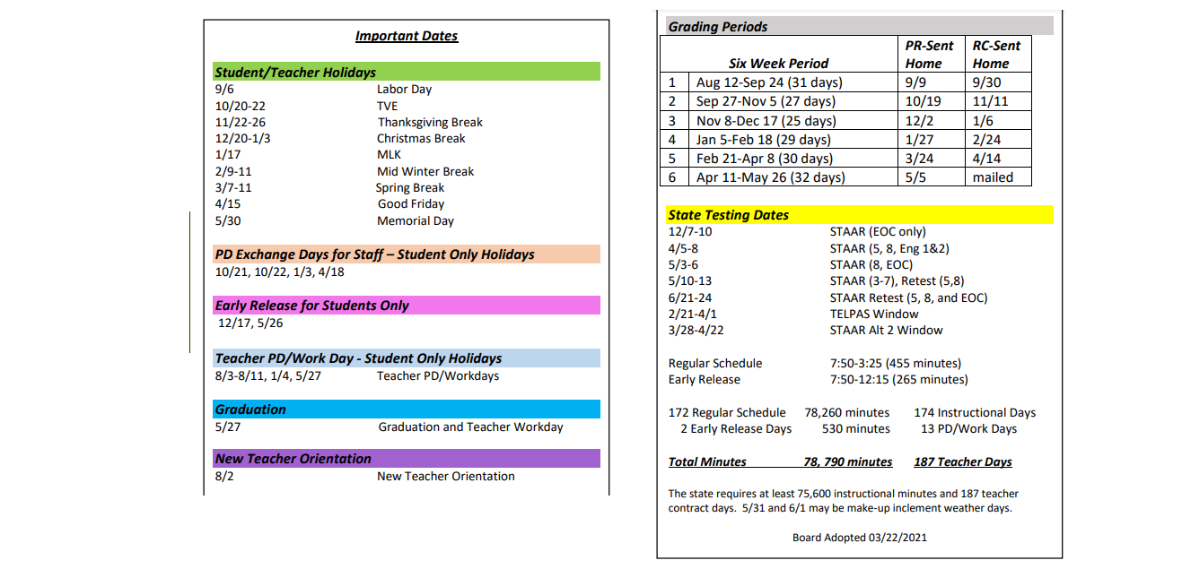 District School Academic Calendar Key for Hardin/chambers Ctr