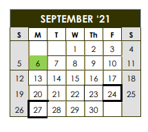 District School Academic Calendar for Gulf Coast High School for September 2021