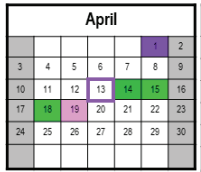 District School Academic Calendar for Fountain Green Elementary for April 2022