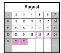 District School Academic Calendar for Deerfield Elementary for August 2021