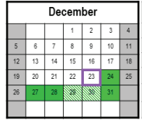 District School Academic Calendar for North Harford Middle for December 2021