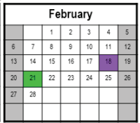 District School Academic Calendar for Youths Benefit Elementary for February 2022