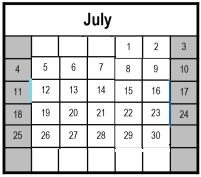 District School Academic Calendar for John Archer School for July 2021