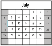 District School Academic Calendar for Halls Cross Roads Elementary for July 2021