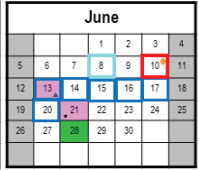 District School Academic Calendar for Bel Air High for June 2022