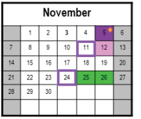 District School Academic Calendar for Aberdeen Middle for November 2021