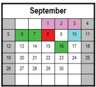 District School Academic Calendar for Youths Benefit Elementary for September 2021