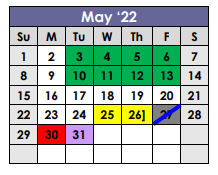 District School Academic Calendar for Harleton High School for May 2022