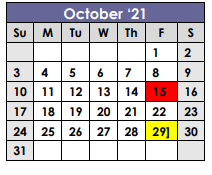 District School Academic Calendar for Harleton Elementary for October 2021