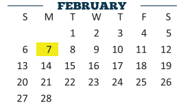 District School Academic Calendar for Early College High School for February 2022