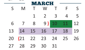 District School Academic Calendar for Moises Vela Middle School for March 2022
