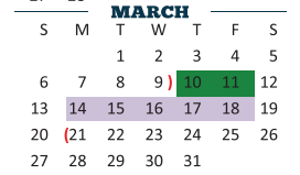 District School Academic Calendar for Harlingen High School - South for March 2022