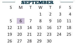 District School Academic Calendar for Early College High School for September 2021