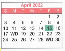District School Academic Calendar for Harmony High School for April 2022