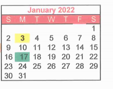 District School Academic Calendar for Harmony High School for January 2022