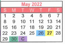 District School Academic Calendar for Harmony Intermediate School for May 2022
