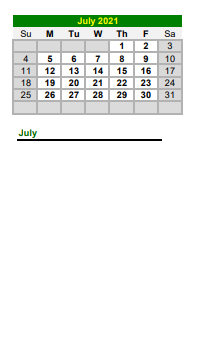District School Academic Calendar for Harper High School for July 2021
