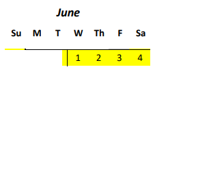 District School Academic Calendar for Lehua Elementary School for June 2022