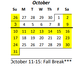 District School Academic Calendar for Waianae Elementary School for October 2021