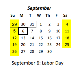 District School Academic Calendar for Waianae Elementary School for September 2021