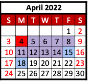 District School Academic Calendar for Hawley Elementary for April 2022