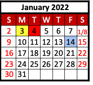 District School Academic Calendar for Hawley Middle for January 2022