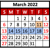 District School Academic Calendar for Hawley Elementary for March 2022