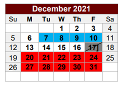 District School Academic Calendar for Hearne Junior High for December 2021